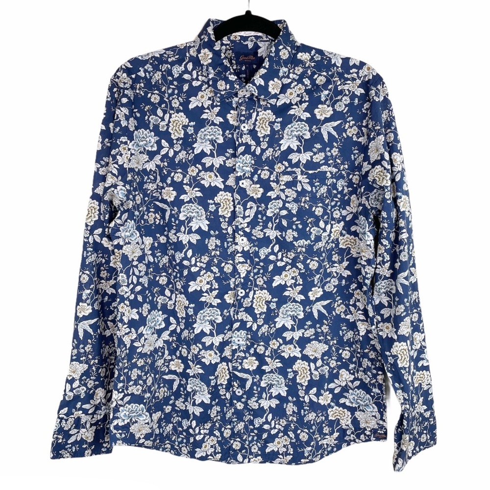 Good Man Brand Blue Floral Button Down Shirt